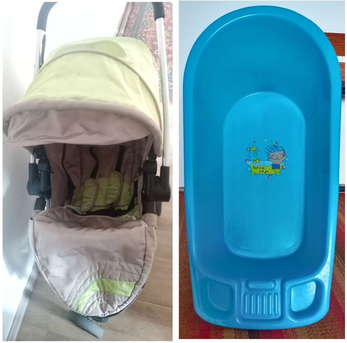 Коляска 3-ёх колёсная, ванночка