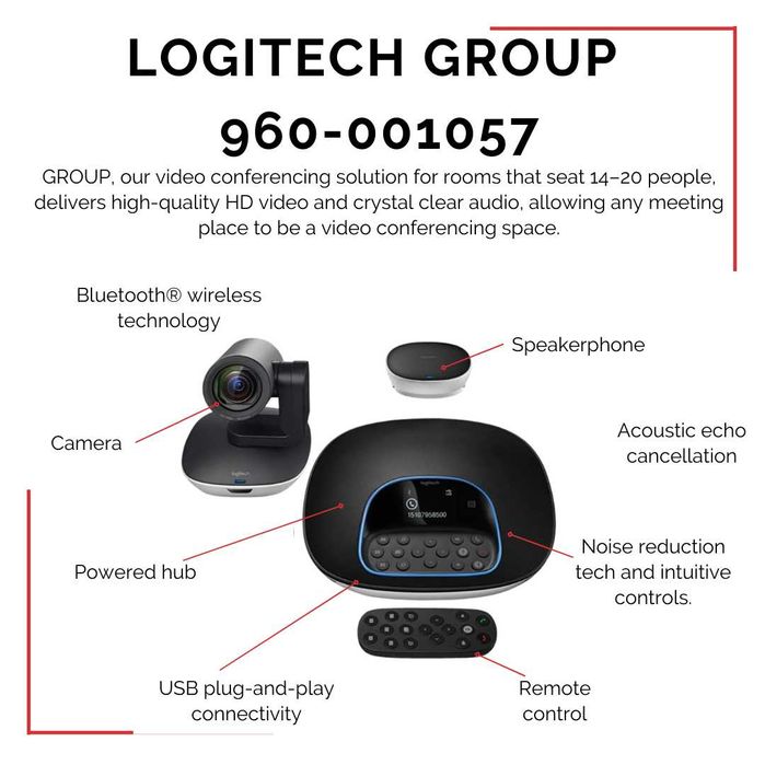 Logitech Group CC3500e web camera (video conferensiya uchun)