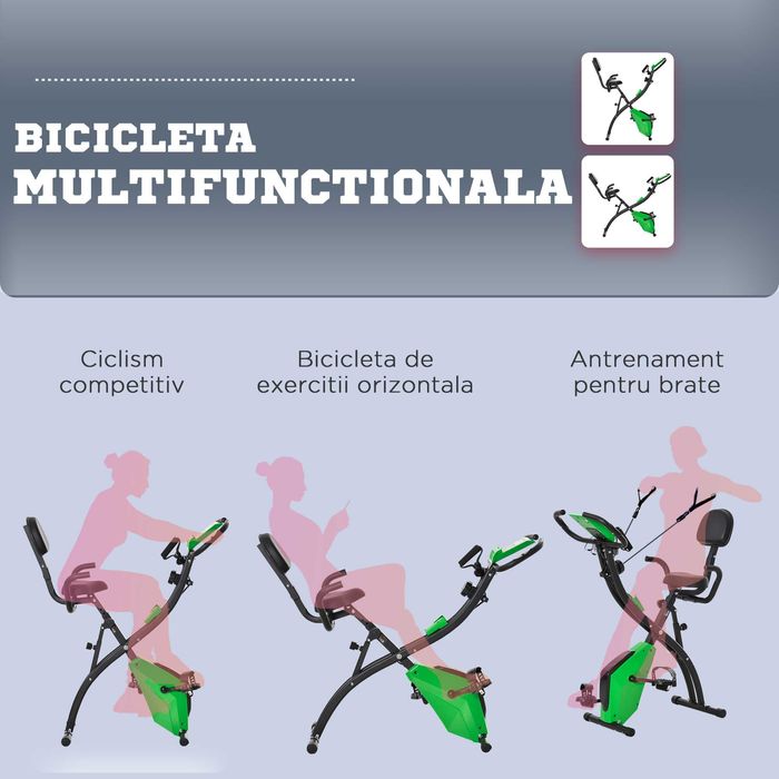 Bicicleta Pliabila 2 în 1 Rezistenta 8 Nivele Elastice pentru Brate