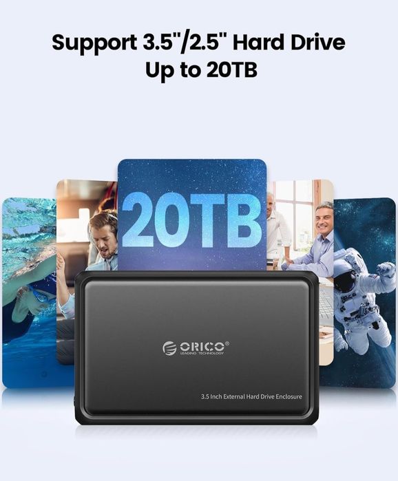 Rack Extern Orico DDL35-EU-BK-BP pentru HDD / SSD 2.5 / 3.5Inch