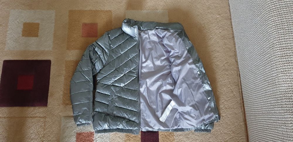 Zara Geacă matlasată gri metalic 152cm 11-12 ani