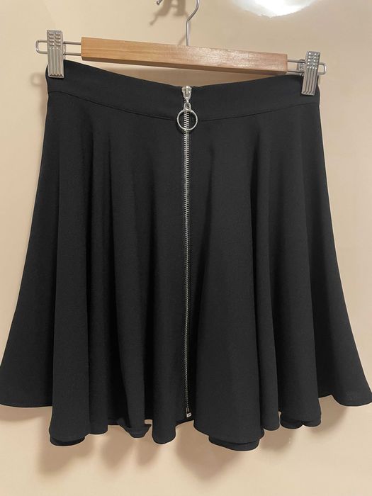 Fusta scurta neagra cu fermoar Jeremy Scott XS