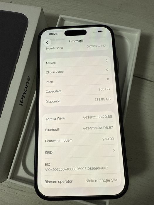 Iphone 16 256Gb la Cutie ca Nou 83 Incarcari