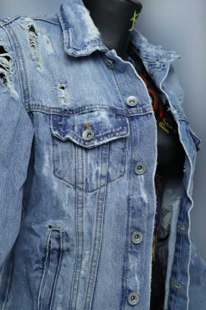 Geaca denim pictata manual