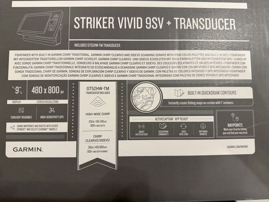 Сонар Garmin STRIKER VIVID 9SV + сонда