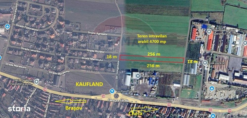 Teren intravilan, 4700 mp, lângă Kaufland Săcele