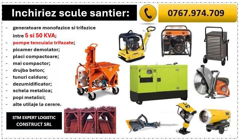Inchiriez/inchiriere generatoare curent intre 3 KW pana la 50 KW (KVA)