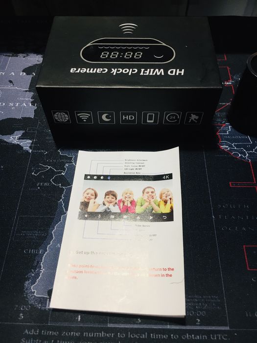Часы будильник электронныйсо скрытой видеокамерой 4К 24/7 (видео няня)