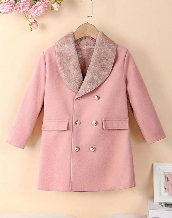 Palton elegant pt fetițe Roz prăfuit