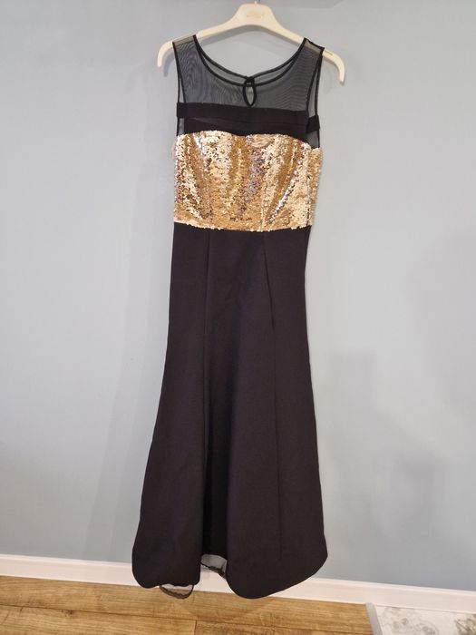 Официална бална дълга черна рокля