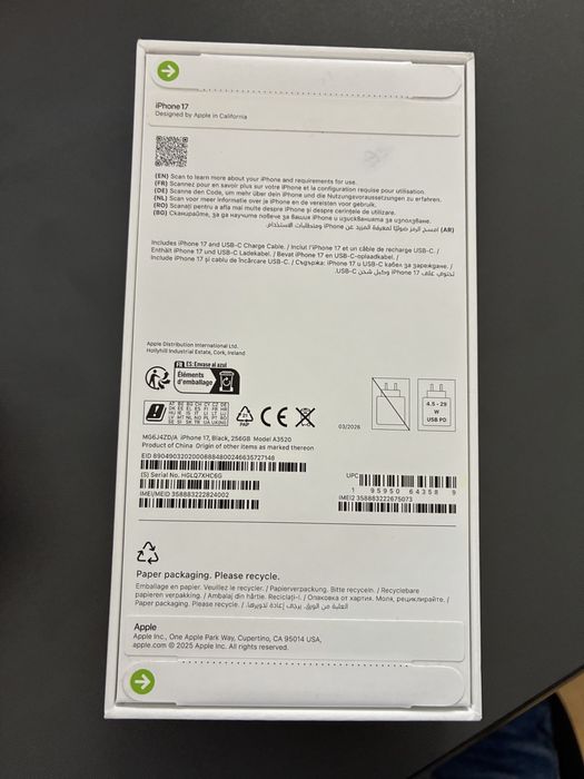 Apple iphone 17 nou, activat azi 24.05.