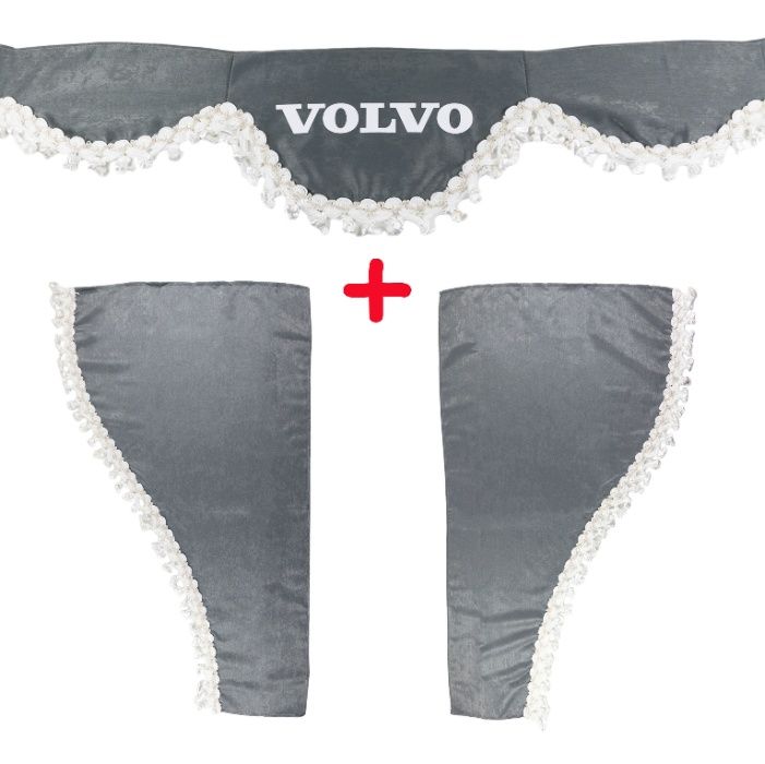 Комплект Сет 3 части Декоративни Пердета с Пискюли за Камион 4 цвята