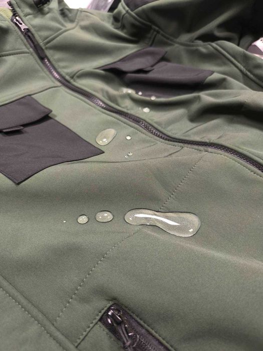 Тактическо софтшел яке / худи Тъмно зелено с поларена подплата
