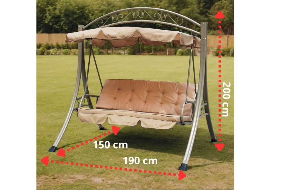 Садовая качеля с навесом на 3 места – комфорт и стиль на вашей террасе