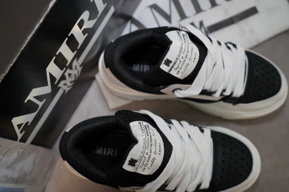 adidasi Amiri MA-1 Lace-Up Sneakers Black&White transp gratuit