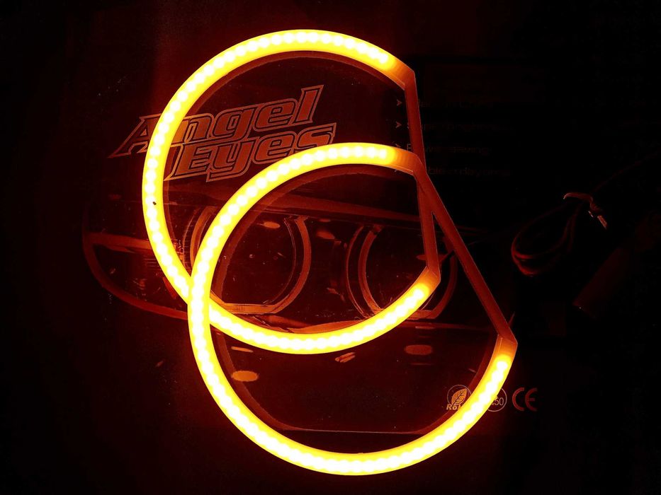 Ангельские глазки светодиодные желтые(янтарные) на бмв Е36 Е38 Е39 Е46