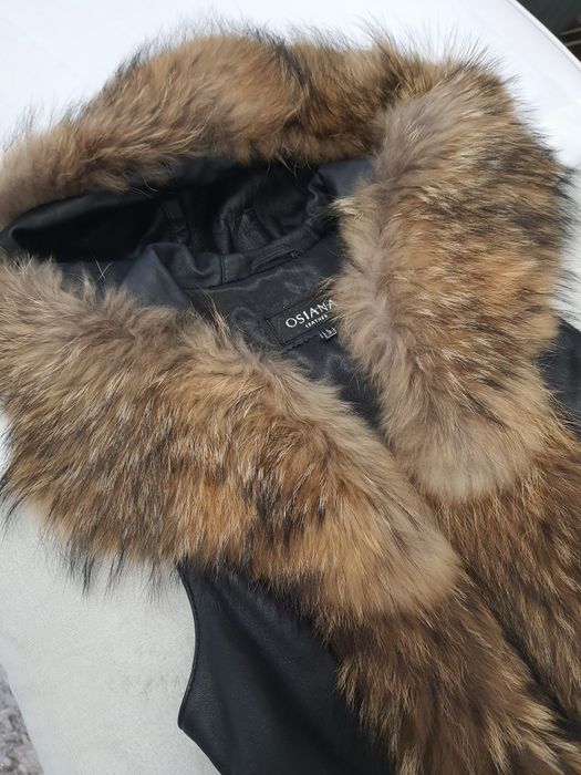 Елек естествена кожа яка лисица