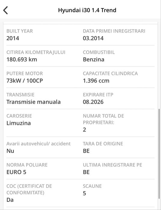 Hyundai i30 2014, 1.4 benzina euro 5, clima automata senzori parcare, rate si garantie 12 luni!