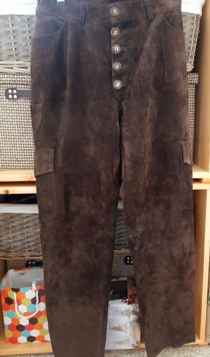 Pantaloni din piele întoarsă mărimea 40