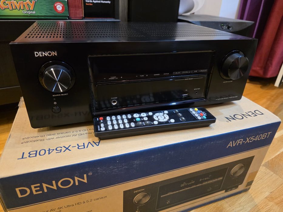 Amplificator Receiver AV Denon AVR-X540BT 5.2, 4K, Bluetooth – Stare perfectă, cu telecomandă și cutie