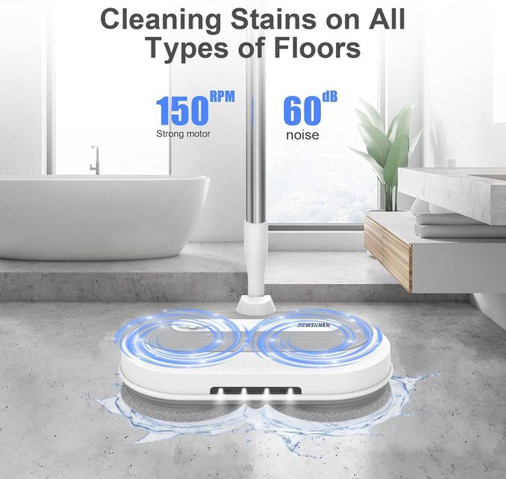 Mop Electric Fara Fir Dual-Motor - Rezervor Apa 300ml - 6 Rezerve  Nou