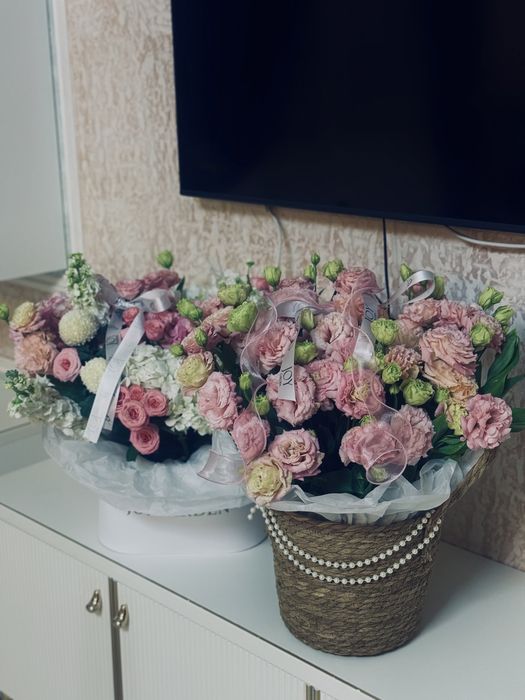 Цветы букет корзина свежый