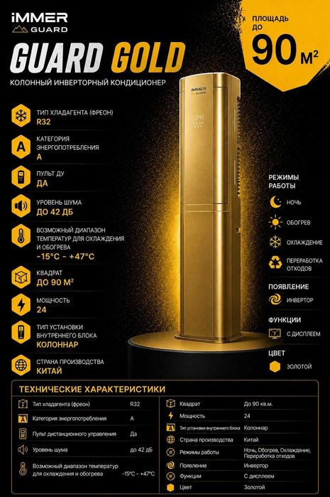 Кондиционер колонный IMMER Guard Gold In,СУПЕРСКИДКИ+Бесплатная достав