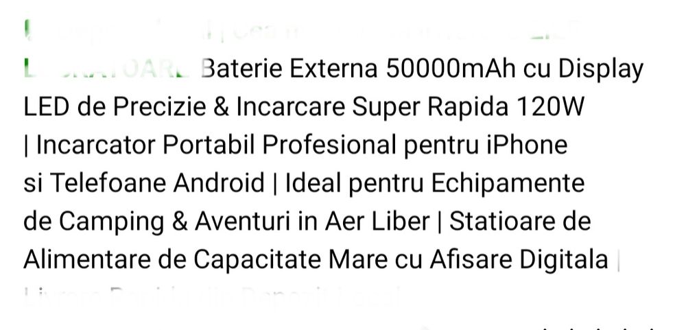 50000mAh-Baterie externa cu încărcare rapidă,afișaj LED
