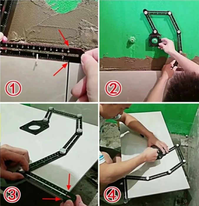 Линейка шаблометр для кафеля. СВП. Система выравнивания плитки.