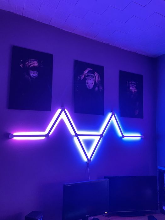 Комплект смарт осветление: Nanoleaf Lines и Nanoleaf Light Panels Rhythm (15 панела)