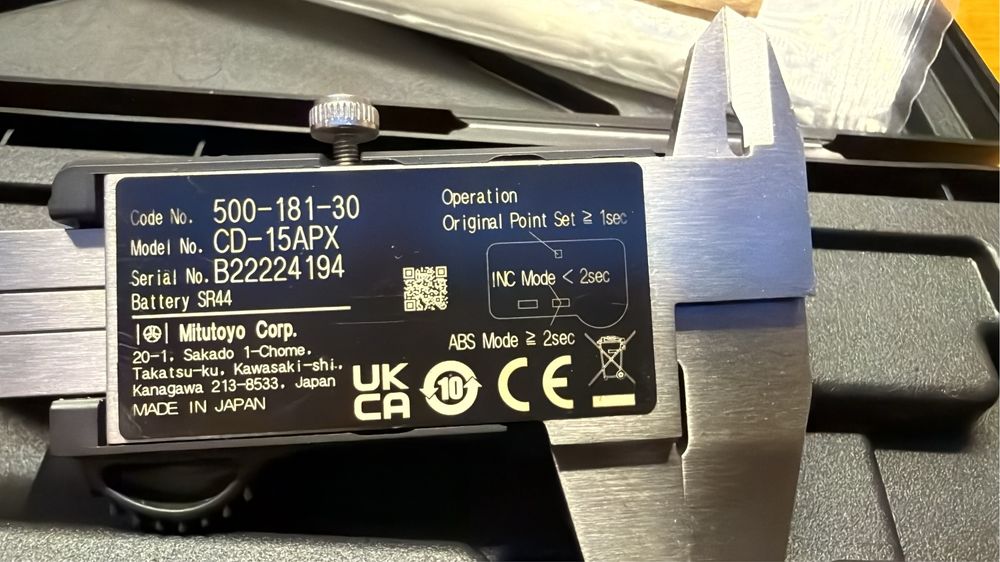 Subler digital Mitutoyo 6”, scala in “mm”