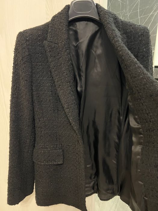 Sacou dama stofa tweed negru XS