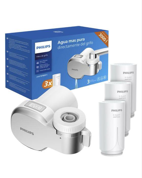Filtru de apa pentru robinet Philips AWP3705P3, 3 cartuse incluse Nou