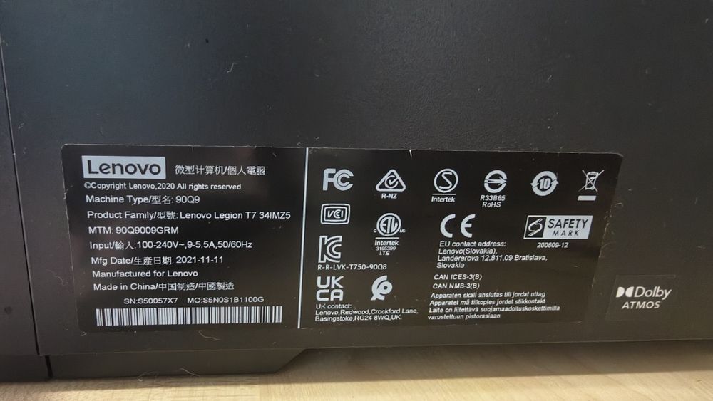 Desktop gaming Lenovo Legion T7 Intel Core i9-11900K