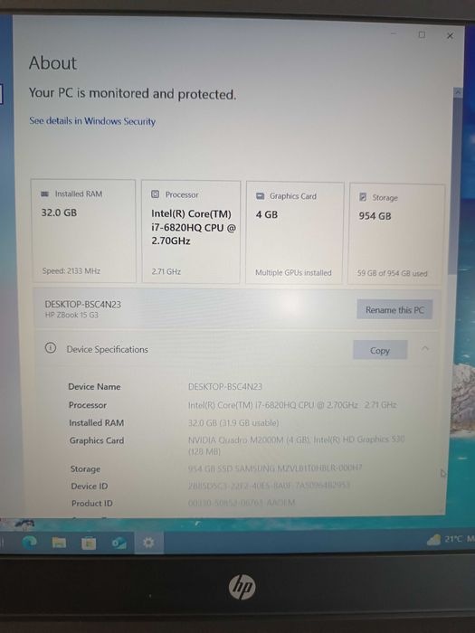 HP Zbook 15 G3 (i7, 32gb ddr4, ssd nvme 1Tb ,video Nvidia 4gb gddr5)