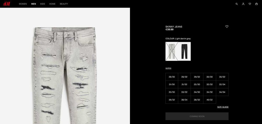 Мъжки дънки H&M slim fit kargo jeans