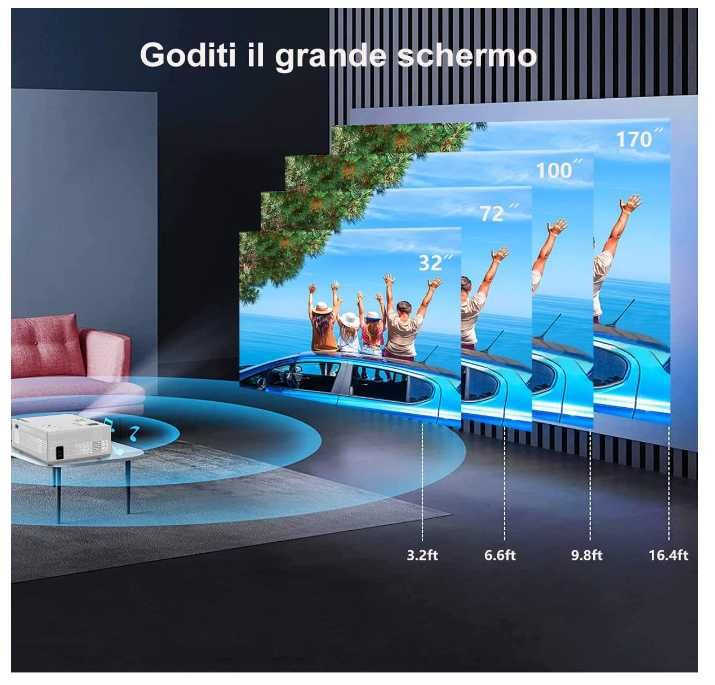 Videoproiector LED Full HD 1080p Ysametp Mini Projector Portable