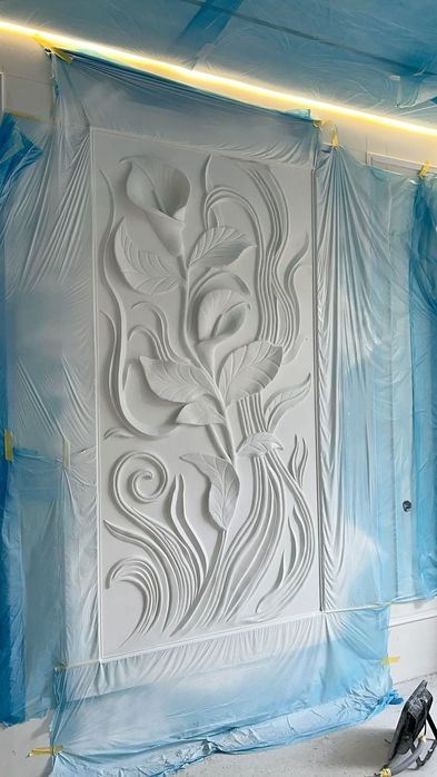 Барельеф.Скала.Объемное гипсовое панно. Скульптор.