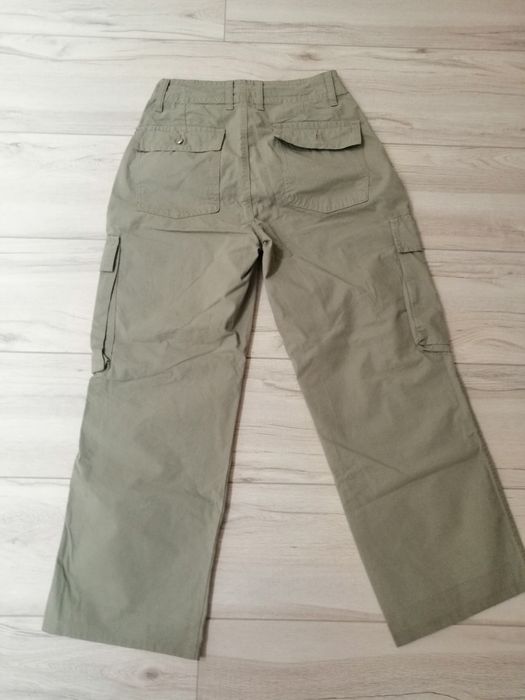 Женские широкие  брюки цвет хаки, от дефакто