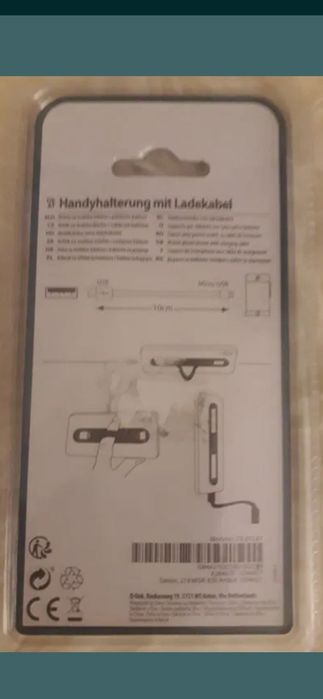 Държач за мобилен телефон с кабел за зареждане Нов.