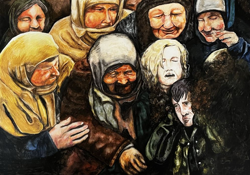 Картини/маслена боя, въглен и цветен молив/
