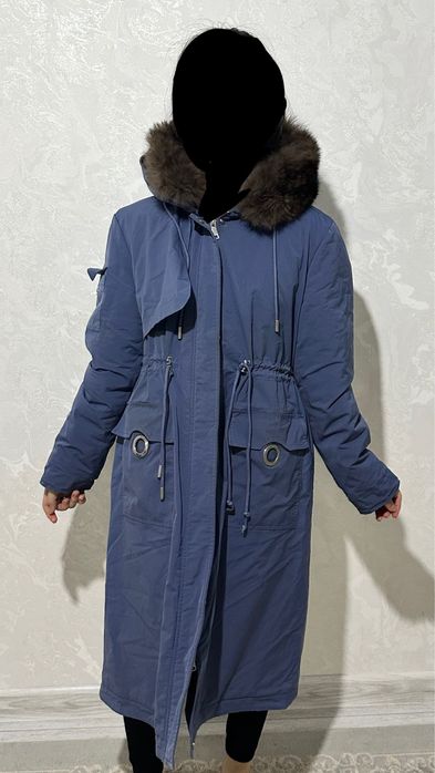 Женская парка синяя