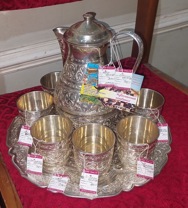 Столовый Набор для Воды Сока Вина Серебро 875 пробы По цене за 1 грамм