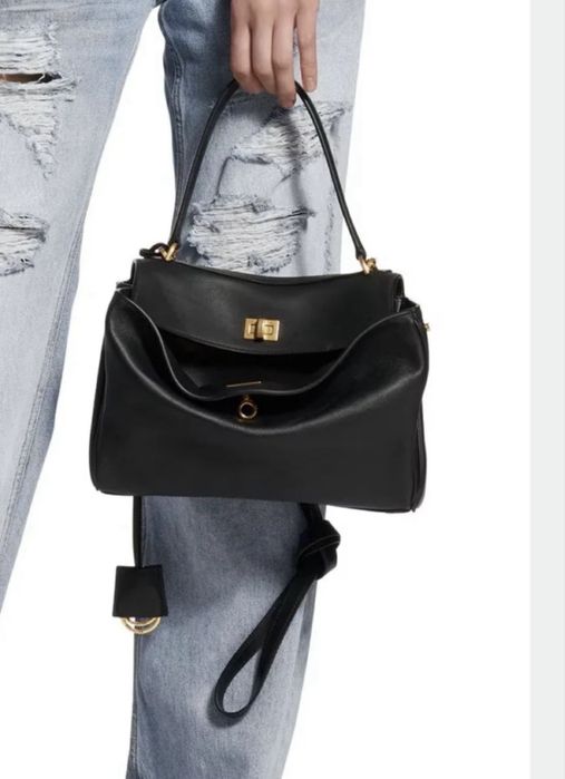Чанта по модел на Balenciaga Rodeo естествена кожа