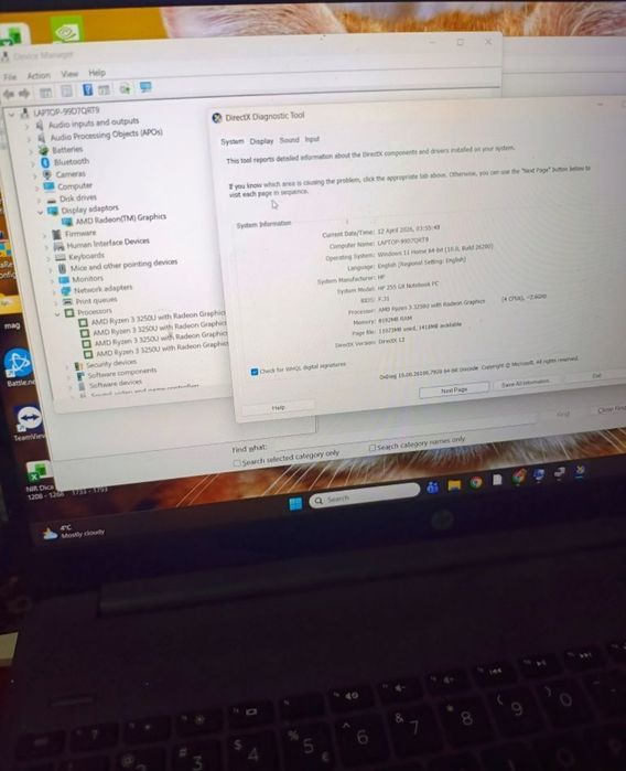 Laptop HP 255 G8 Notebook Ryzen 3 3250U ca nou plus cadou laptop stand gaming cu racire