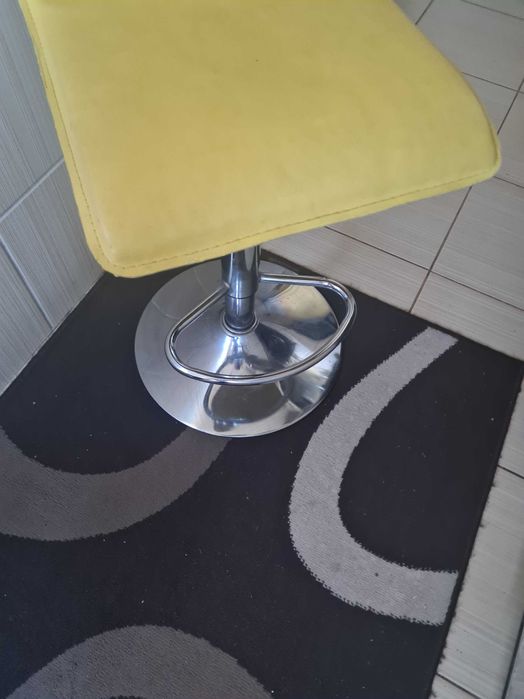 Scaun de Bar 2HOME, Bistro 1, galben, piele ecologica, sezut 38 x 38 cm