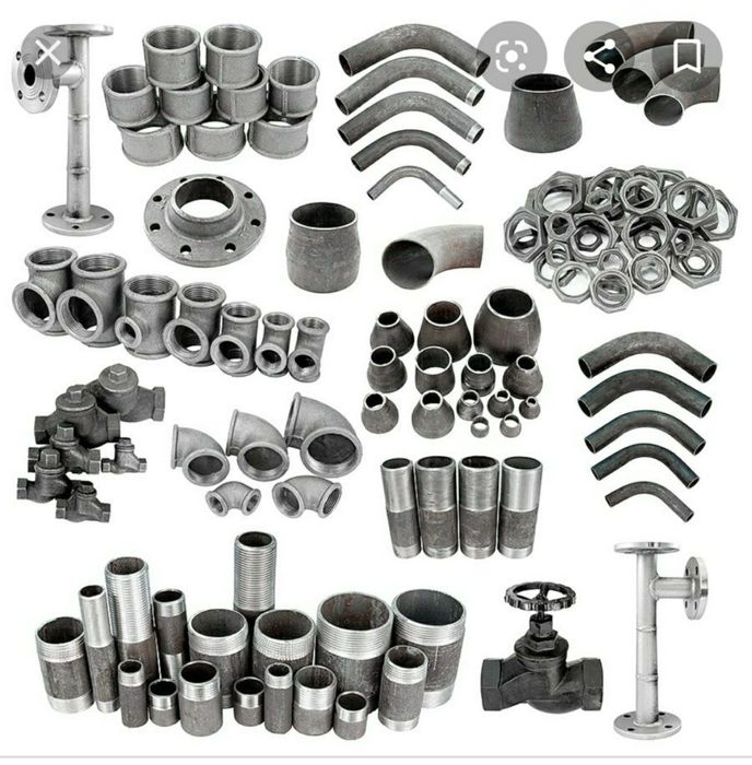Отвод, тройник, фланец, переход, заглушка, задвижка, шаравой кран