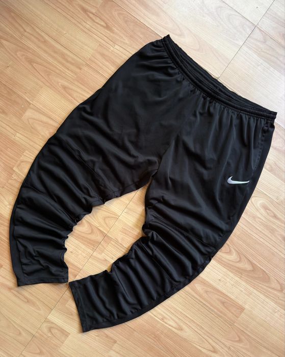 Pantaloni track pants joggers soccer training Nike Dri-fit poliester black side logo embroidery