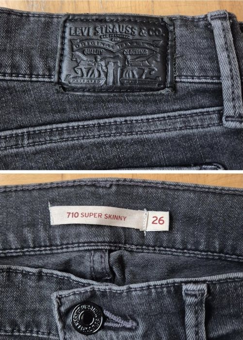 Blugi Premium Levi's 710 Super Skinny, Denim Tehnic, Damă - 26x32