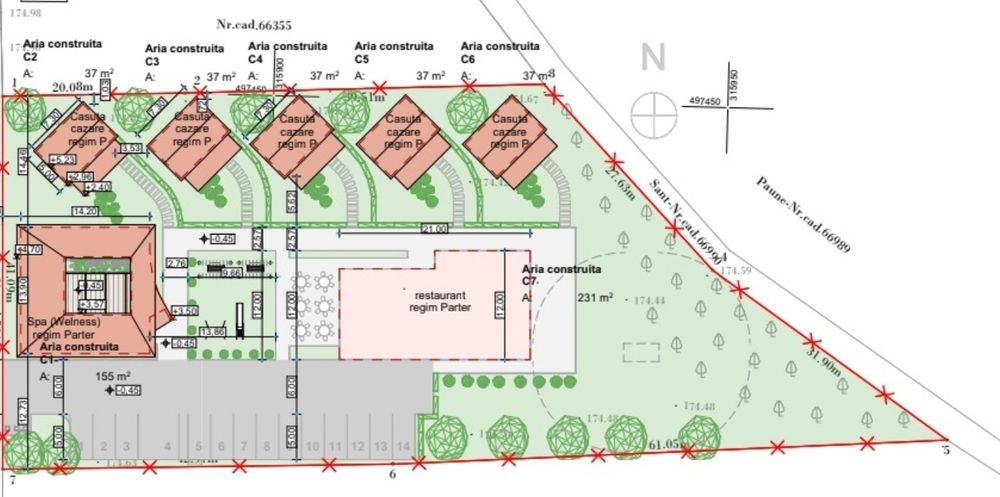 Vând teren intravilan CF. 66354, de 3.278 mp, front stradal de 41,09 m